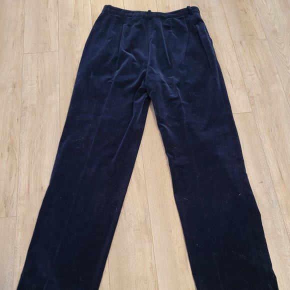 Vintage Ports Int'l Pleated Velvet Trousers - Picture 2 of 3